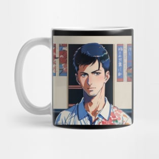 Japanese Anime Vibes Serbian Tennis Boy in Japan Vintage Tennis Player Mug